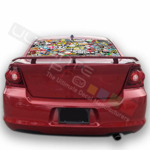 Sticker Bomb Skin Rear Window See Thru Stickers Perforated for Dodge Avenger