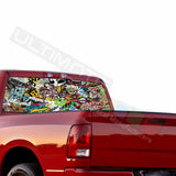 Sticker bomb skin Rear Window See Thru Stickers Perforated for Dodge Ram