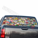 Sticker Bomb Skin Rear Window See Thru Stickers Perforated for GMC Sierra 2018