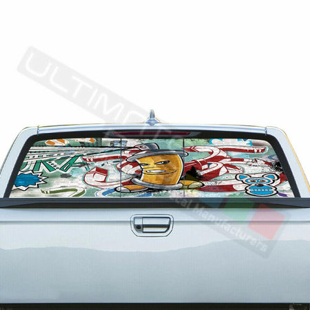 Sticker Bomb Skin Rear Window See Thru Stickers Perforated for Honda Ridgeline