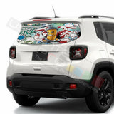 Sticker Bomb Skin Rear Window See Thru Stickers Perforated for Jeep Renegade