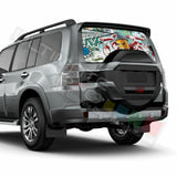 Sticker Bomb Skin Rear Window See Thru Stickers Perforated for Mitsubishi Pajero