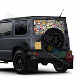 Sticker Bomb Skin Rear Window See Thru Stickers Perforated for New Suzuki Jimny