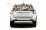 Sticker Bomb Skin Window See Thru Stickers Perforated for Mitsubishi Outlander