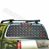 Sticker Bomb Skin Window See Thru Stickers Perforated for Nissan Frontier 2019