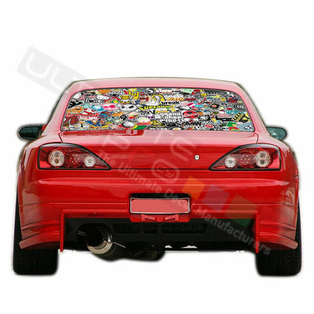 Sticker Bomb Skin Window See Thru Stickers Perforated for Nissan Silvia 2018