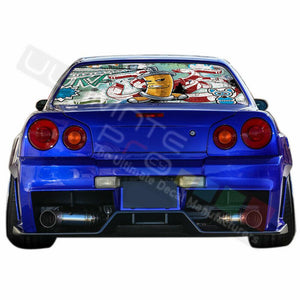 Sticker Bomb Skin Window See Thru Stickers Perforated for Nissan Skyline 2019