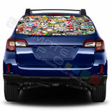 Sticker Bomb Skin Window See Thru Stickers Perforated for Subaru Outback 2018