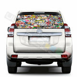 Sticker Bomb Skin Window See Thru Stickers Perforated for Toyota Land Cruiser