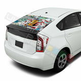 Sticker Bomb Skin Window See Thru Stickers Perforated for Toyota Prius 2017 2018