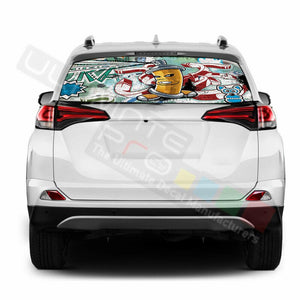 Sticker Bomb Skin Window See Thru Stickers Perforated for Toyota RAV4 2018 2019