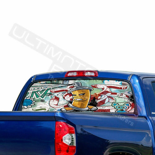 window Sticker Bomb Skin Window See Thru Stickers Perforated for Toyota Tundra 2016