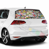 Sticker Bomb Skin Window See Thru Stickers Perforated for Volkswagen Golf 2017