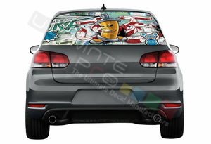 Sticker Bomb Skin Window See Thru Stickers Perforated for Volkswagen Golf VW Old