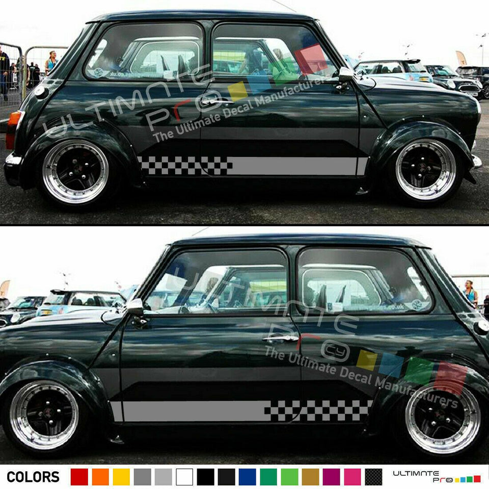 Sticker decal for Classic mini cooper side door mirror Stripes left & right side