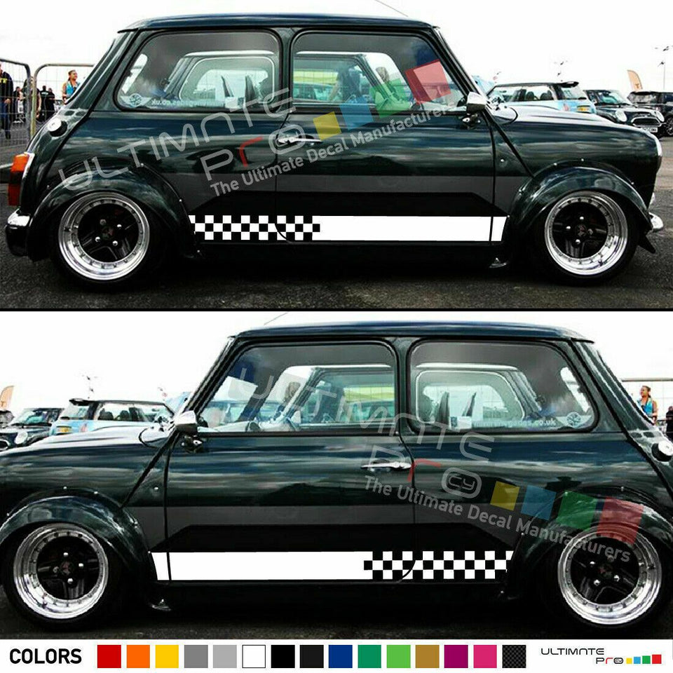 Sticker decal for Classic mini cooper side door mirror Stripes left & right side