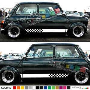 Sticker decal for Classic mini cooper side door Stripes left right chrome flares