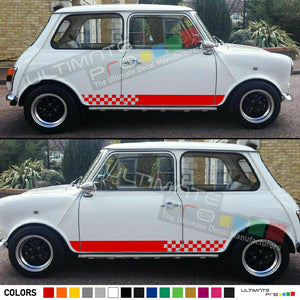 Sticker decal for Classic mini cooper side door trim Stripes left right chrome