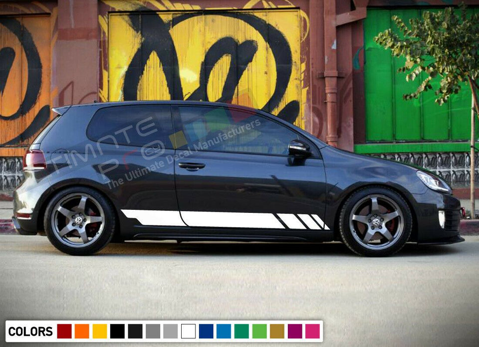 Sticker Decal Graphic Door Stripes for Volkswagen Golf 2009-2014 Lip Bumper Wing