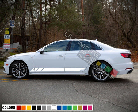 Sticker Decal Graphic Lower Door Stripes for Audi A4 2017 Racing Wing Lip Skirt