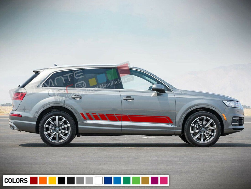 Sticker Decal Graphic Side Door Stripes for Audi Q7 Suv S line 2010 - 2018 Sport