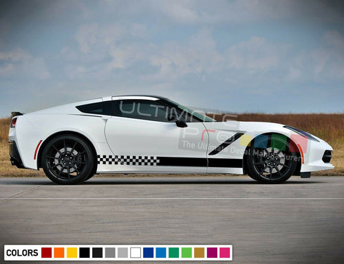 Sticker Decal Graphic Side Door Stripes for Chevrolet Corvette Wing Z51 Body Kit