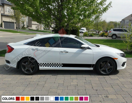 Sticker Decal Graphic Side Door Stripes for Honda Civic Spoiler Splitter Skirt