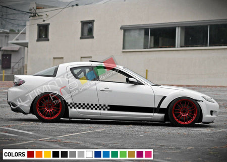 Sticker Decal Graphic Side Door Stripes for Mazda RX8 Spoiler Splitter Body Kit