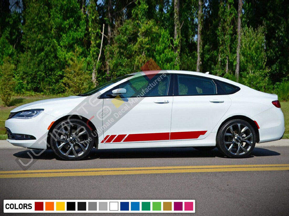 Sticker Decal Graphic Side Strobe Stripes for Chrysler 200 Light window trim Lip