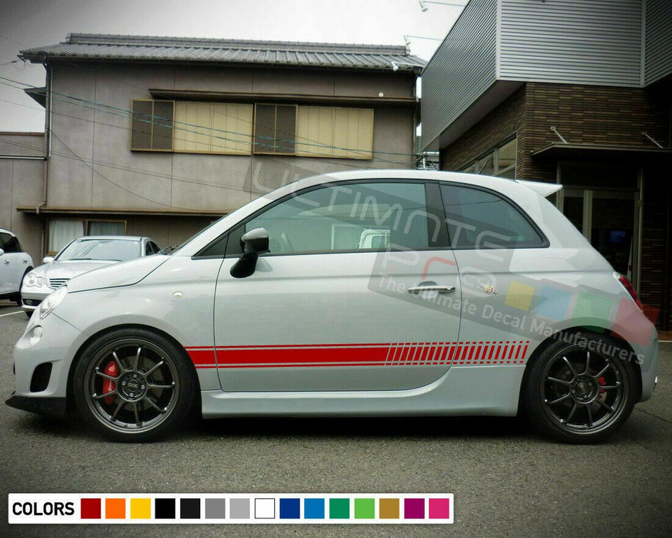 Sticker Decal Graphic Vinyl for FIAT 500 ABARTH Side Stripes Racing Rocker Door