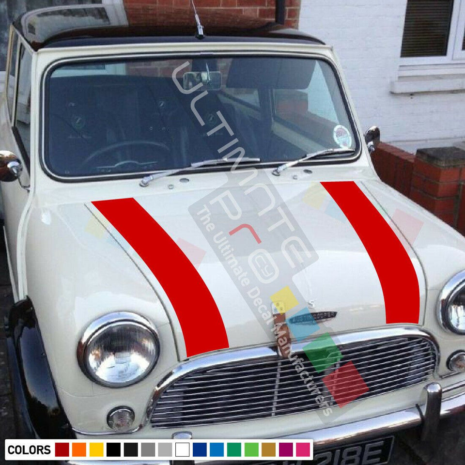 Sticker Decal light Stripe for Classic mini cooper bonnet hood front Austin 850