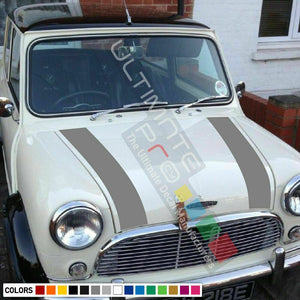 Sticker Decal light Stripe kit for Classic mini cooper bonnet hood front rove