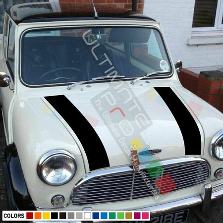 Sticker Decal light Stripe kit for Classic mini cooper bonnet hood front rove