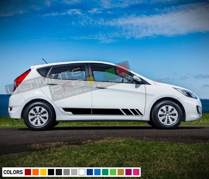 Sticker Decal Lower sport Stripes for Hyundai Accent Fender Roof Rack 2018