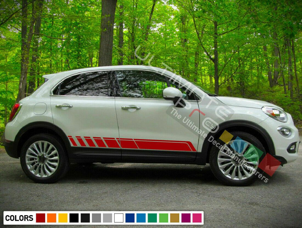 Sticker Decal Racing Stripe Kit for Fiat 500X Bumper Rear Light Fender Flares