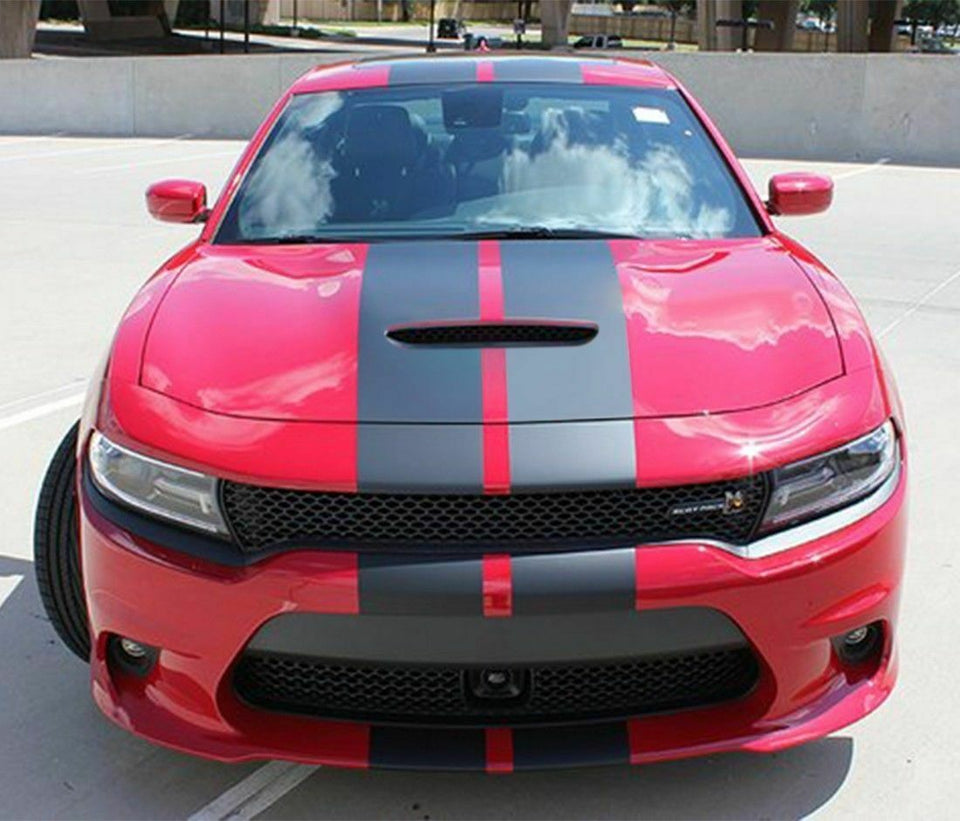 Hood Roof Rear Trunk Sticker Decal rally Stripes Kit for Dodge Charger SRT Headlight 2015-2023