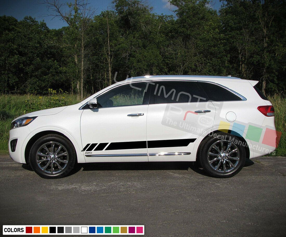 Sticker Decal Side Racing Stripe Kit for Kia Sorento Molding Fender Rear Light