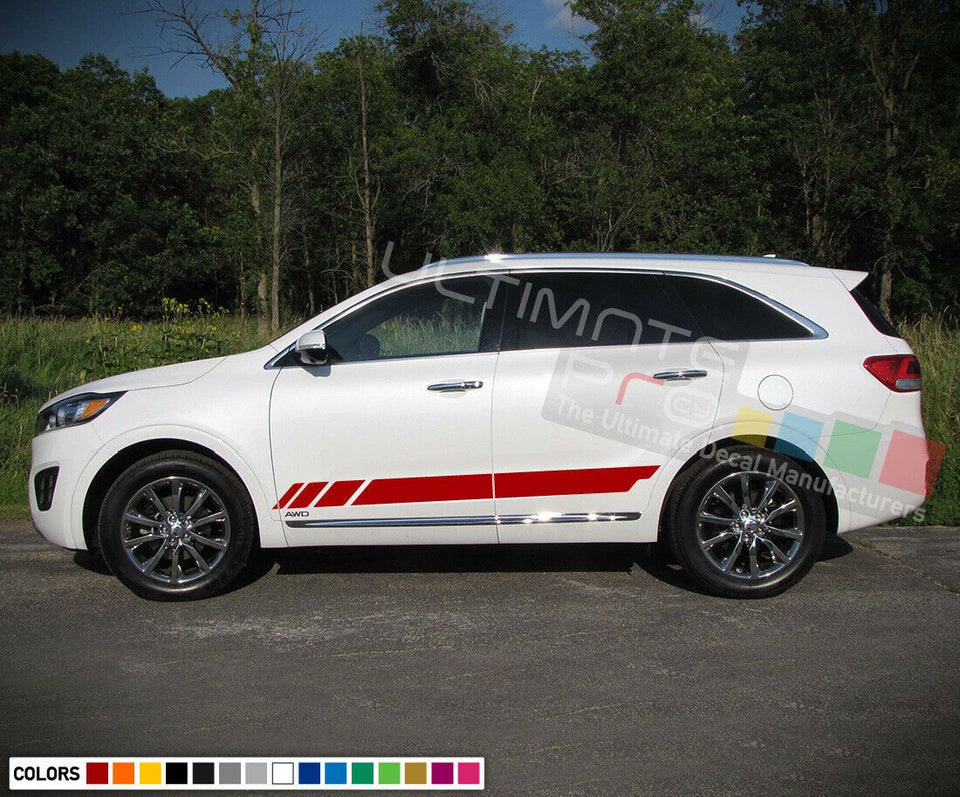 Sticker Decal Side Racing Stripe Kit for Kia Sorento Molding Fender Rear Light