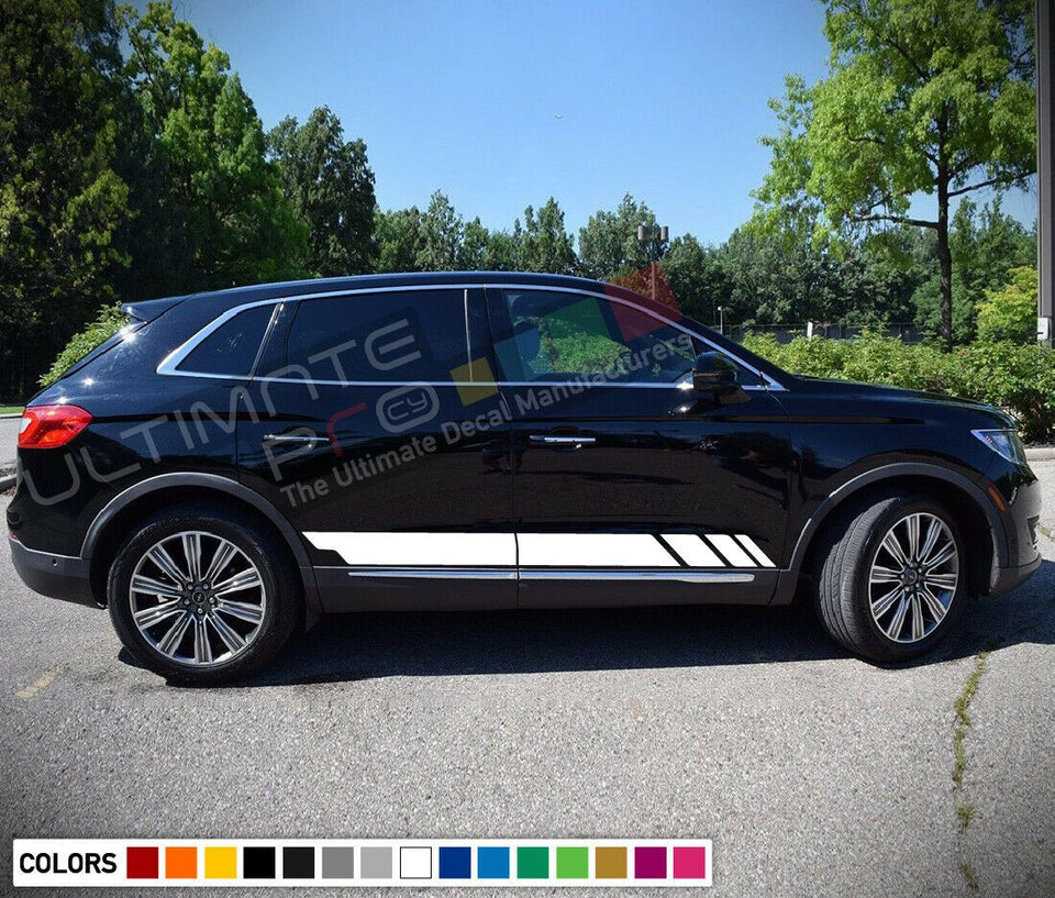 Sticker Decal side Stripe for Lincoln MKX bar lip chrome steps Suv 2016 - 2018