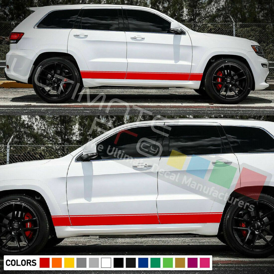 Sticker Decal Stripe for Jeep Grand Cherokee front 2015 2016 grill mirror chrome