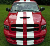 Dual Stripe Sticker Decal Kit for Dodge Ram viper Crew cab Hood Visor srt-10 2004 arm