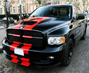 Dual Stripe Sticker Decal Kit for Dodge Ram viper Crew cab Hood Visor srt-10 2004 arm