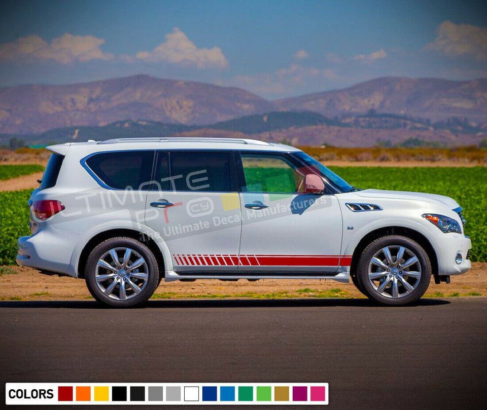 Sticker Decal Stripe Kit for Infiniti QX80 Fender Door Sill Panel Cover Mirror