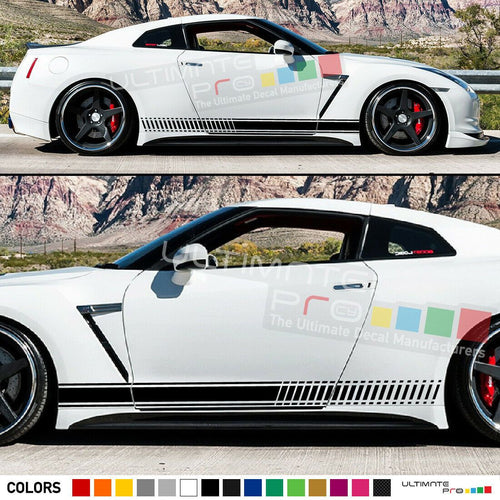 Sticker Decal Stripe Kit for Nissan GTR R35 Xenon Light Mirror Side Skirt Wing