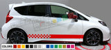 Sticker Decal stripe kit for Nissan Note spoiler light racing bonet skirt head