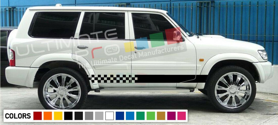 Sticker Decal stripe kit for Nissan Patrol spoiler light racing bonet skirt head