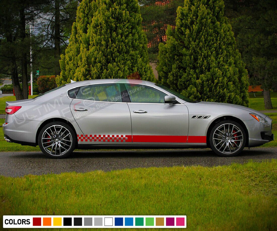 Sticker Decal Stripes Kit for Maserati Quattroporte Skirt Headlight Lip Lamp arm