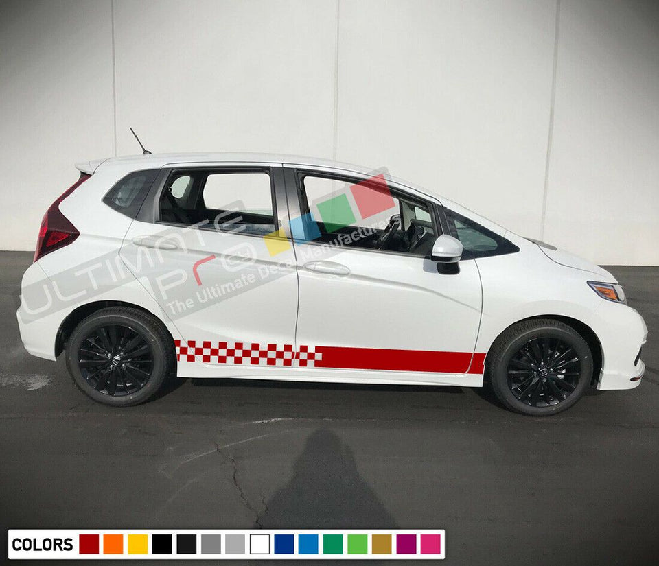 Sticker Decal Vinyl Side Door Stripe for Honda Fit Racing Bumper carbon radio