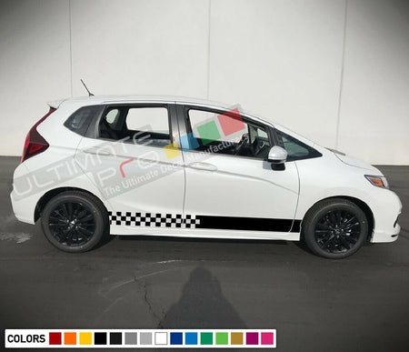 Sticker Decal Vinyl Side Door Stripe for Honda Fit Racing Bumper carbon radio