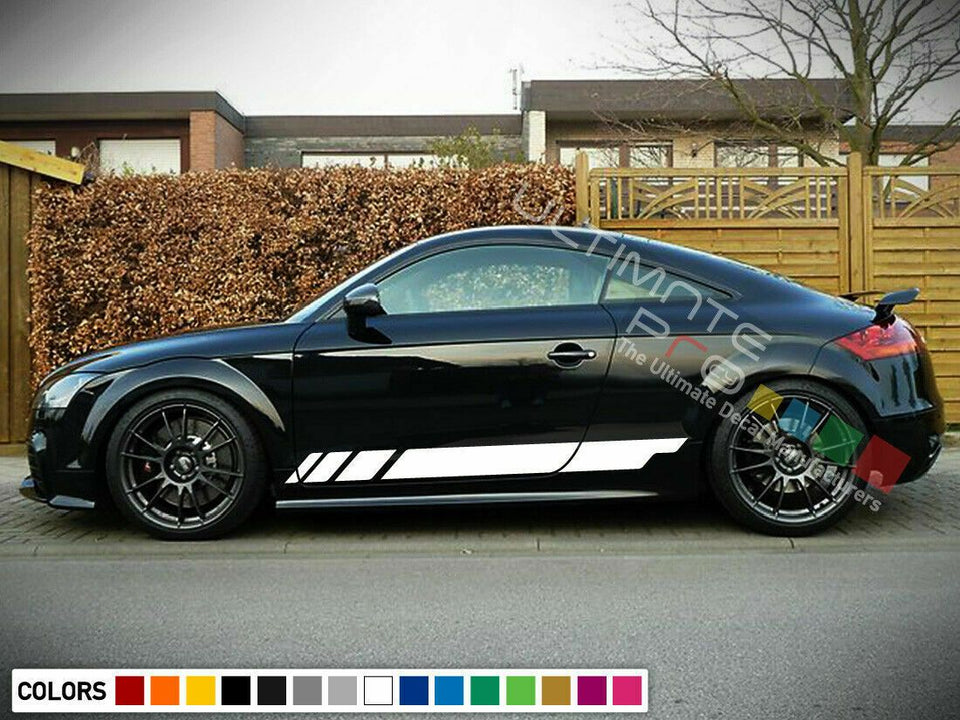 Sticker Decal Vinyl Side Door Stripes for Audi TT RS TT Racing Wing Bumper Skirt